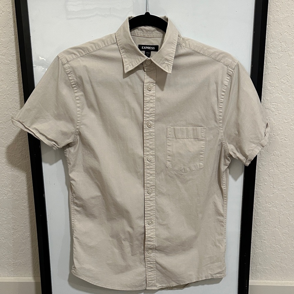 Express Men's Light Tan Casual Shirt
